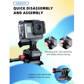 IFOOTAGE Tripod Mount Adapter Q38-SP, Action Camera Quick Release Tripod Mount Compatible with Gopro Hero 12, 11, 10, 9, 8, 7, 6, 5, 4, 3, 3+, Hero Session, Gopro Max, Akaso, DJI osmo Action Cameras