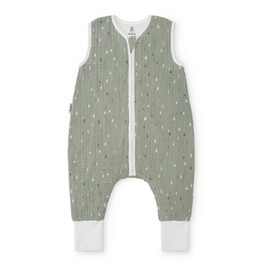 Ehrenkind® Baby Summer Sleeping Bag with Muslin Feet, Made of Soft Oeko-Tex Certified Organic Cotton, Summer Baby Sleeping Bag, 1 TOG, Size 70, Colour Jade Drops