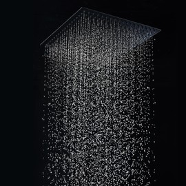 16 Inch Large Rain Shower Head - Matte Black Ceiling Rainfall Showerhead 304 Stainless Steel High Pressure