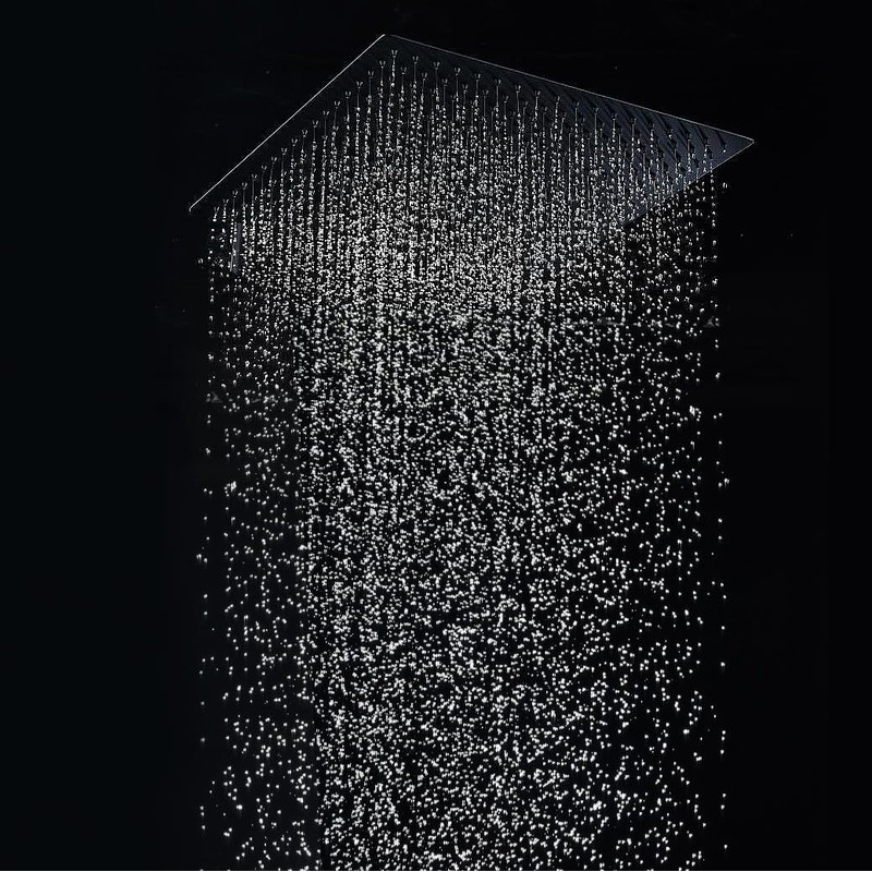 16 Inch Large Rain Shower Head - Matte Black Ceiling