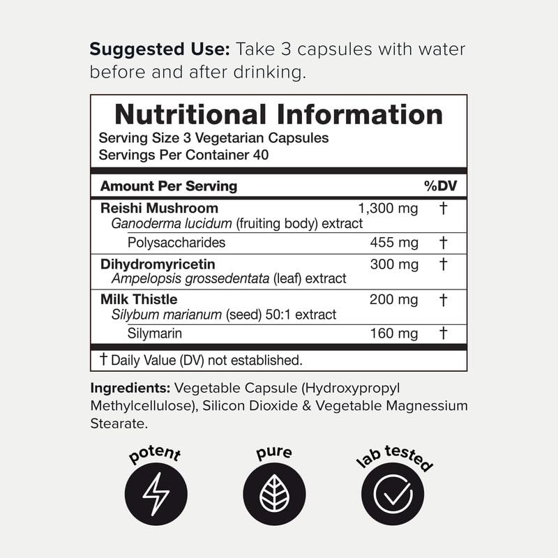 Toniiq Ease with DHM - Full Liver Support for a