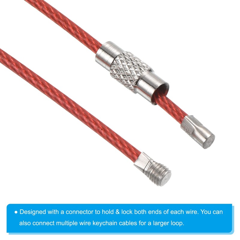[PATIKIL] 12PCS 150mm Wire Keychain Cable Stainless Steel Key Ring