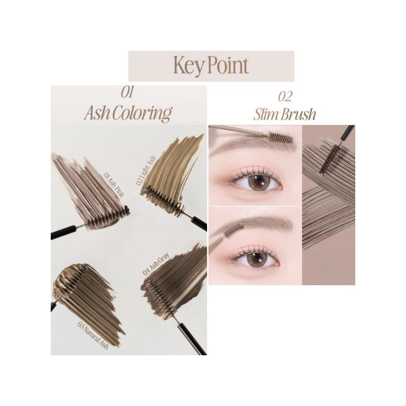 CLIO KillBrow Slim Ash Browcara Set 15g*2ea, Color:01 Ash Pink