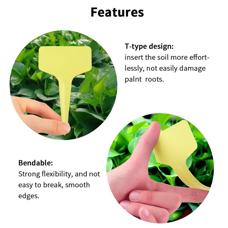 KINGLAKE 100pcs 6x10cm Plastic Plant Labels for Seeds, Seedling, Vegetables,