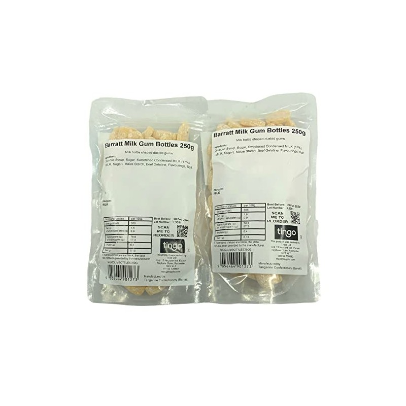 Dusted Milk Bottles 500 gram bag (1/2 kilo)
