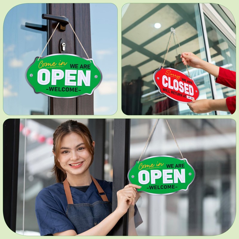 PETCEE Close Open Sign for Business - 11.8"x6.6" Closed Open