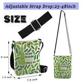 PLITI Funny Pickle Gifts Pickle Lovers Gifts I'm Just Freaking Love Pickle Crossbody Bag Gifts For Vegetables Lover (love pickle CbagU)