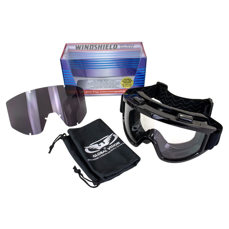 Global Vision Windshield Kit I Goggles with Clear and Smoke