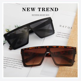 TOEECY Women Sunglasses UV 400 Glasses Square Retro Polarized Sunglasses Classic Shiny Frame Ladies Sun Glasses Eyewear Vintage 90s Trendy(Style F)