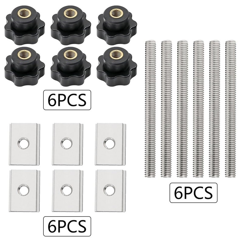 Pamtns Pack of 18 T-Rail Sliding Nuts M8 Set T-Track