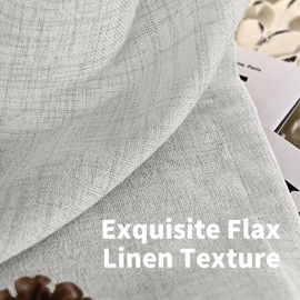 YoungsTex Natural Linen Curtains 63 Inches Long Window Curtains for Bedroom Grommet Top Light Filtering Privacy Linen Textured Semi Sheer Drapes, 2 Panels, 42x63 Inch, Light Grey