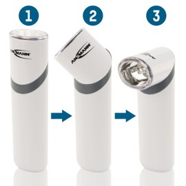 ANSMANN RC 2 Akku-Taschenlampe / Mit schwenkbarem Lampenkopf & drei LEDs / Einfaches Laden über die Steckdose / Ideal für den Haushalt, für das Gassi gehen & dem nächtlichen Gang ins Bad, 1 Stück