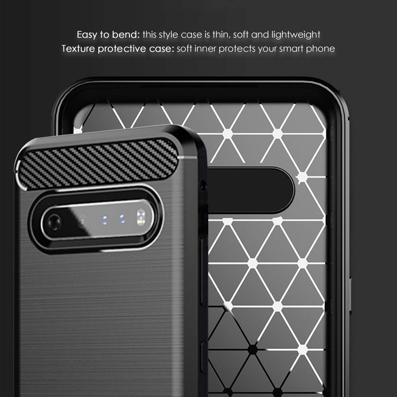 SCL Case for LG V60 ThinQ Case, [Red] Carbon Fiber