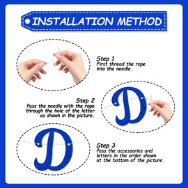 Best Dad Ever Banner, Happy Father's Day Banner, Dad Birthday Decorations Supplies, World's Best Daddy Party Decor Sign Blue Double-Sided