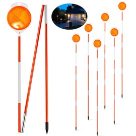 HUIROOWL Reflective Driveway Markers, 48 Inch Fiberglass Pole, 6 Pcs