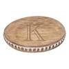Mary Square Monogrammed K Rustic 12 inch Mango Beaded Round