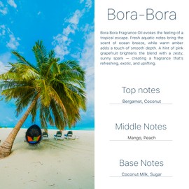 Car Air Freshener Bora Bora 2 Pack – Tropical Aroma Diffuser, Long-Lasting Coconut & Citrus Hanging Oil Diffuser with Wooden Cap, Non-Toxic Rearview Mirror Accessory, Made in USA