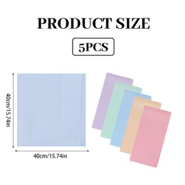 Ladies’ 100% Pure Cotton Handkerchiefs - Set of 5 Soft Solid Colour Vintage Style Hankies (40x40cm) for Weddings, Parties, and Everyday Use - Elegant, Durable, and Eco-Friendly