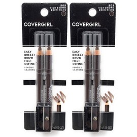 CoverGirl Brow & Eye Makers Brow Shaper & Eyeliner, Midnight Brown 505.06 oz (Pack of 2)
