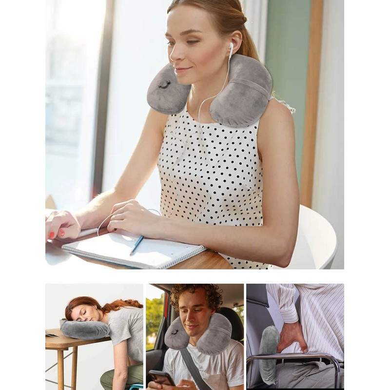 Houdian Inflatable Neck Pillow Travel Pillow - Compact Portable Head