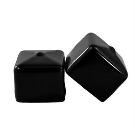 Prescott Plastics 1 1/4” (31.75 mm) Outer Perimeter Flexible Plastic Hole Plugs, Square Black Metal Tubing End Caps, Strong Furniture Leg Inserts, Impact & Weather Resistant, Made in the USA - 10 Pack