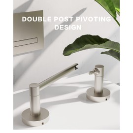 BATH EQUIPMENT FIXSEN Toilet Paper Holder Brushed Nickel Bathroom Double Post Pivoting Tissue Roll Holder Stainless Steel and Zinc Alloy Wall Mount Detachable (Brushed Nickel 2PC)