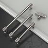 Amerdeco 10 Pack Brushed Satin Nickel Cabinet Pulls 96mm(3.75 Inch)