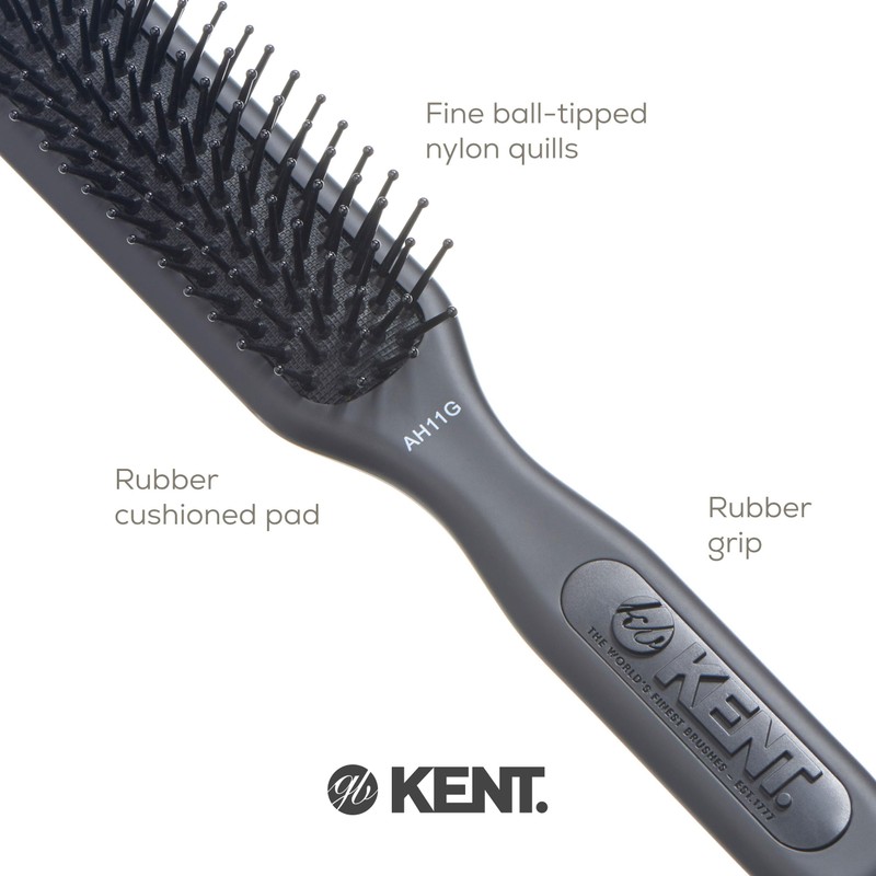 Kent AH11G Airhedz Pro Narrow Pin Hair Brush, Fine Pin