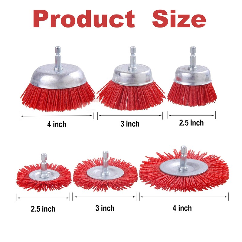 Rocaris 10 Pack Nylon Filament Abrasive Wire Brush Wheel &