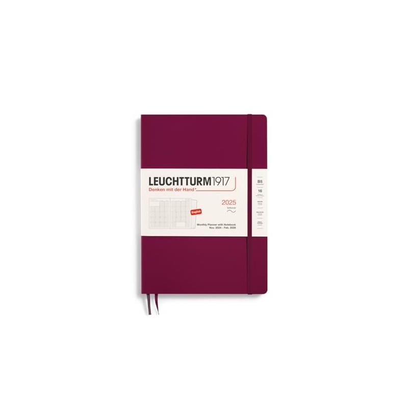 LEUCHTTURM1917 - Monthly Planner & Notebook 2025 Softcover, Composition (B5),