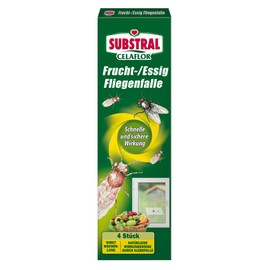 Substral Celaflor Frucht-/Essigfliegenfalle, transparente Klebefalle gegen Fliegen, Frucht-/Obstfliegen, etc, 4 St, durchsichtig