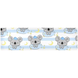 Kcldeci Trivet Table Runner Hot Plates Mat Table Protector Cute Koala Cloud and Stars Farmhouse Kitchen Trivets Counter Heat Proof Placemats for Hot Dishes 40 X 12