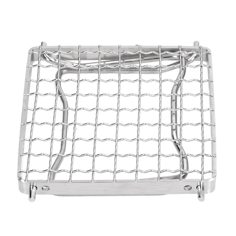 Portable Campfire Grill Silver Mini Folding Grill Rack Stainless Steel