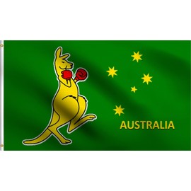DMSE Boxing Kangaroo Australian Australia Flag 3X5Ft Foot 100% Polyester 100D Flag