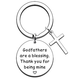 JMIMO Godfather Gifts Keyring Christening Gifts Keyring Keychain Baptism Gift Thank You Gift Appreciation Jewelry Christmas Birthday Gifts for Godfather