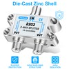 TKCHAX 2 Way Coaxial Cable Splitter,Support 10-2602MHz, RG6 Compatible, Nickel-Plated
