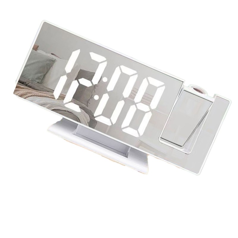 Projection Alarm Clock Large Screen ABS Mirror Surface LED Based