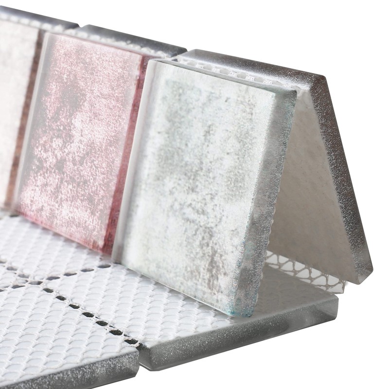 Parrotile Antique 2'' x 2'' Glass Squared Tile Glazed Red