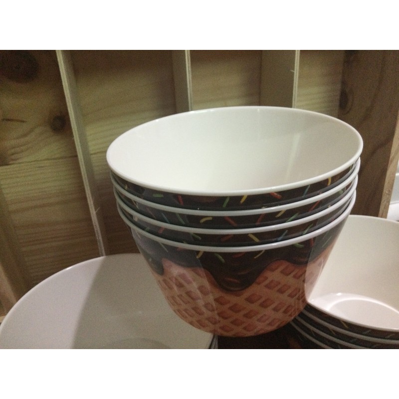 HUTZLER IcE CREAM BOWLS~ LOT(s) OF TWO LARGE MELAMINE DISHWASHER