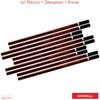NATARAJ Ultimate Quality - 10 Hexagonal Wooden Pencils Eraser Sharpener