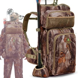 Wild Cedar Bow Hunting Backpack for Men, Saddle Camo backpack with Bow Holder, Compound Bow Hunting Bag for Deer and Elk Hunting