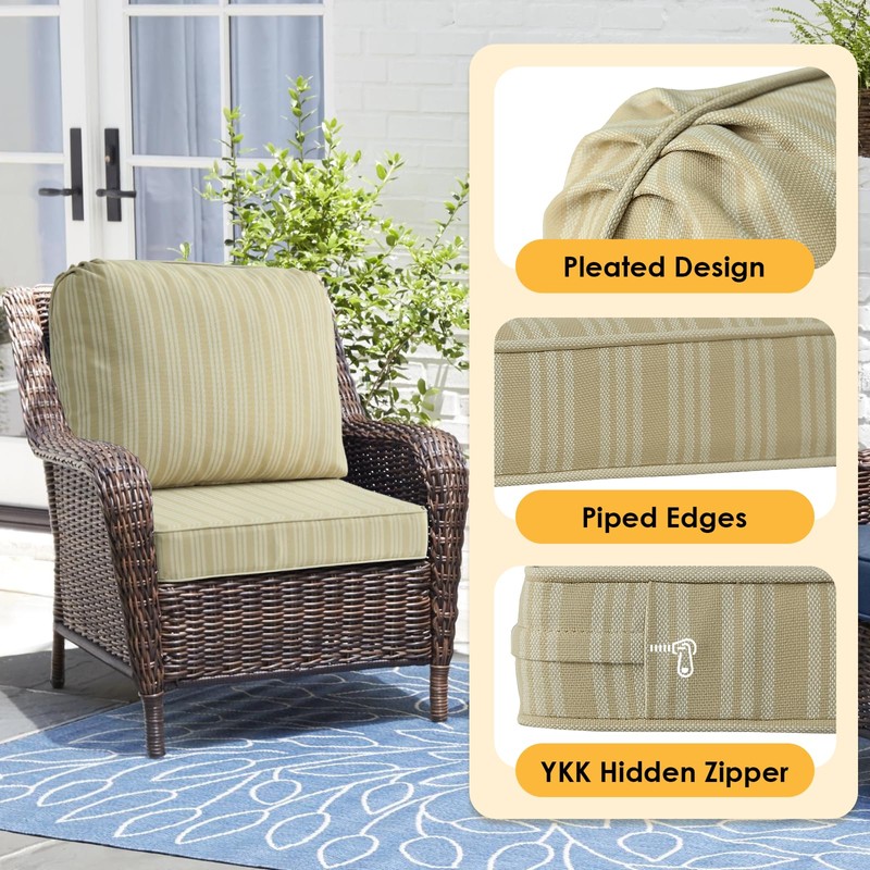 Supdurplus Outdoor Cushions for Patio Furniture Set of 2, 24"x24"