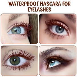 Waterproof Brown Mascara for Voluminous & Lengthy Lashes - Smudge-Free, Non-Caking Telescopic Formula - Prime Lash Mascara for Mature Ladies, All-Day Wear Eye Makeup