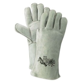MAGID T3700-LHO WeldPro T3700 Side Split Cow Leather Welding Gloves, Leather, Large, Off White