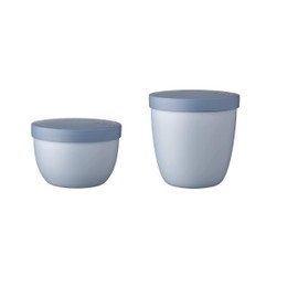Mepal Snackpot Duo Pack Ellipse, Practical Container for Storing and Transporting Food, Freezer and Dishwasher Safe, Nordic Blue