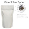 RIGHTPAK White Matt Stand Up Pouches with Resealable Zipper &