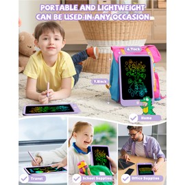 KOKODI LCD Writing Tablet for Kids, 10 Inch Colorful Drawing Tablet, Educational Learning Kids Toys for Age 3-12 Years Old, Toddler Doodle Board, School Supplies for Girls, Birthday Gifts,Purple