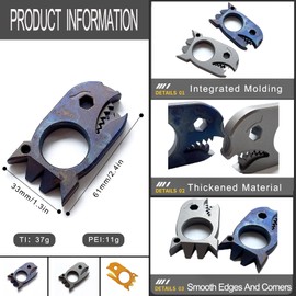 LULAOLIU EDC Pry Bar with Bottle Opener Wrench Titanium Prybar Multi Tool Shark Pocket Crowbar - Your Versatile Companion for Everyday Carry and Camping Accessories (Blueing)