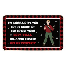 Home Alone Merchandise Gift, Home Alone Christmas Door Mat, Funny Welcome Mat with Non-Slip Backing, Xmas Door Decor Bathroom Kitchen Garden Entryway Mats, Holiday Decor for Indoor Outdoor