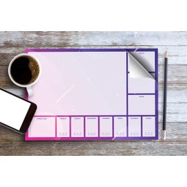 A4 Notepad, Desk Pad and Weekly Planner, 50 Sheets Per Pad, Thicker 90gsm Paper with Strong Grey Backboard (A4)